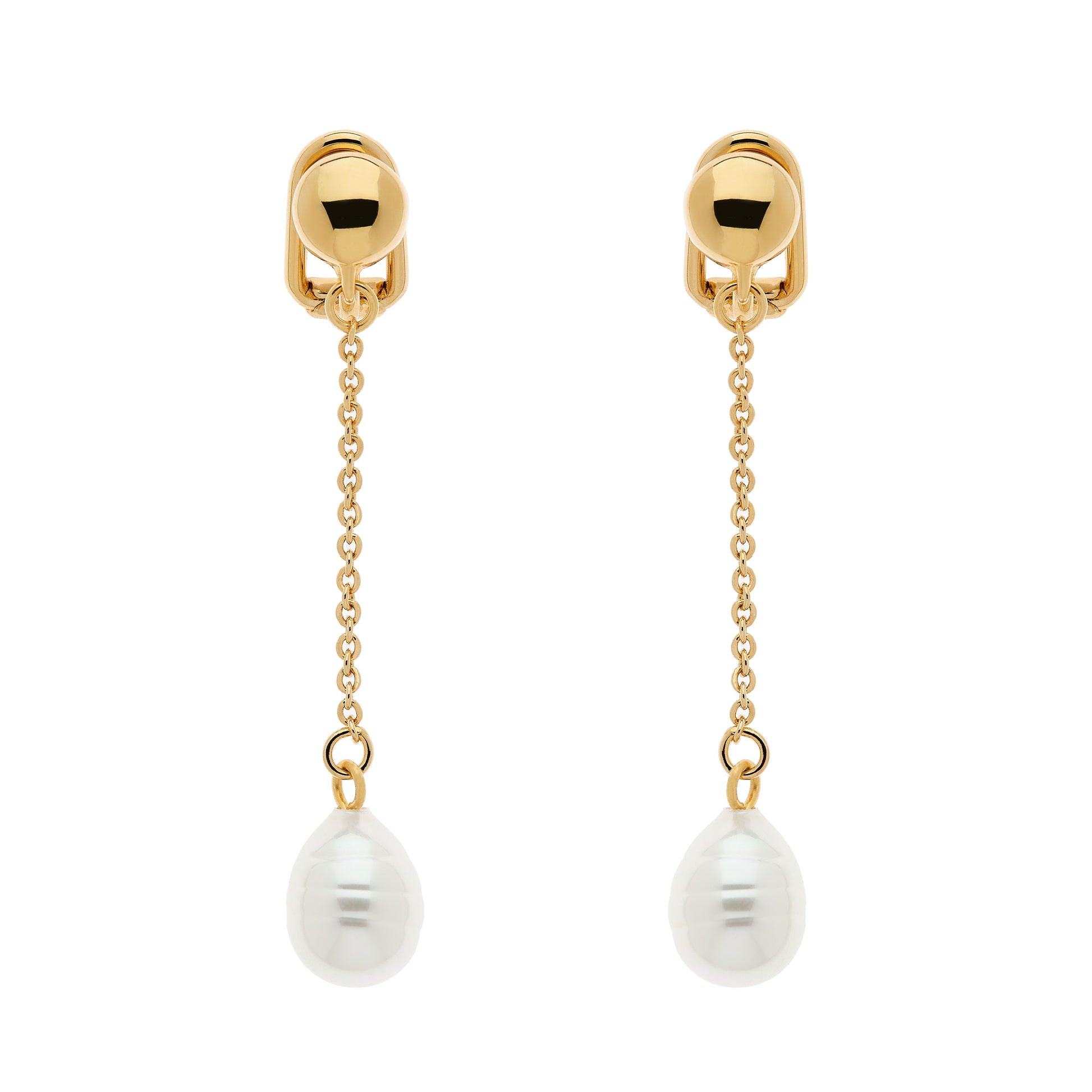 baroque pearl clip on earrings