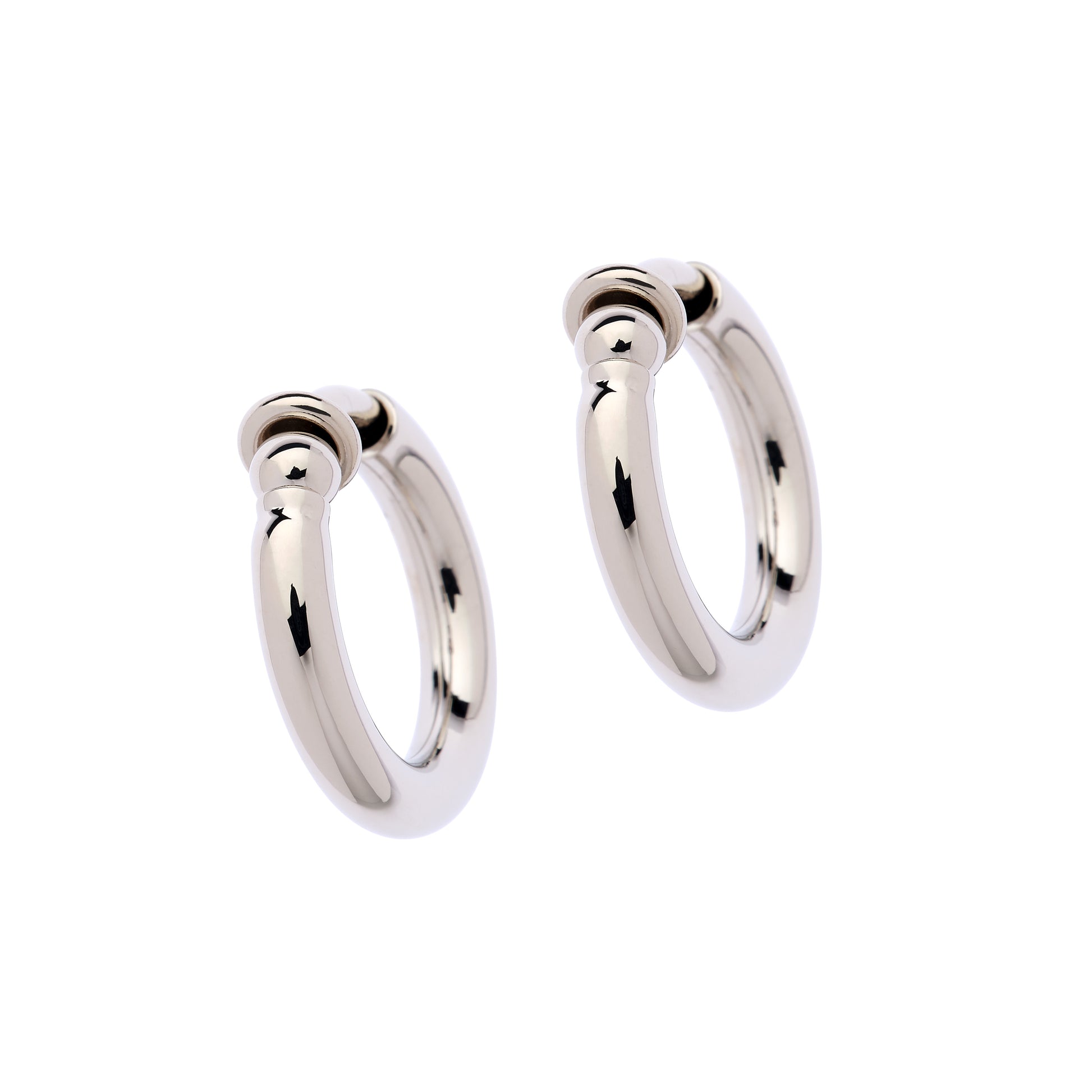 Silver Hoop Clip Earrings