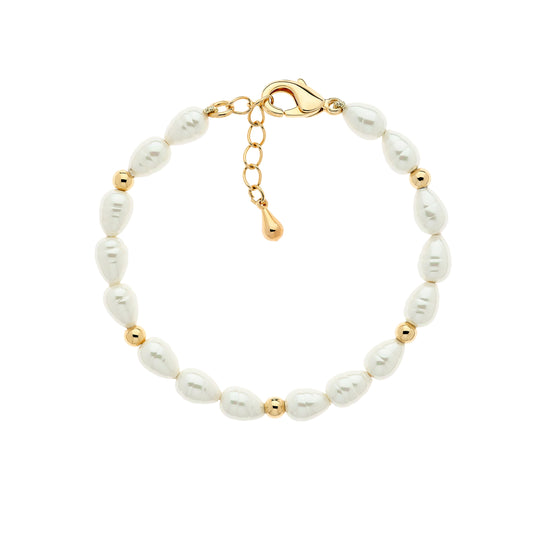 pearl and gold bead bracelet