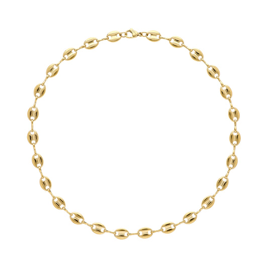 Gold Coffee Bean Chain Necklace