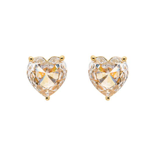 Crystal Heart clip earrings