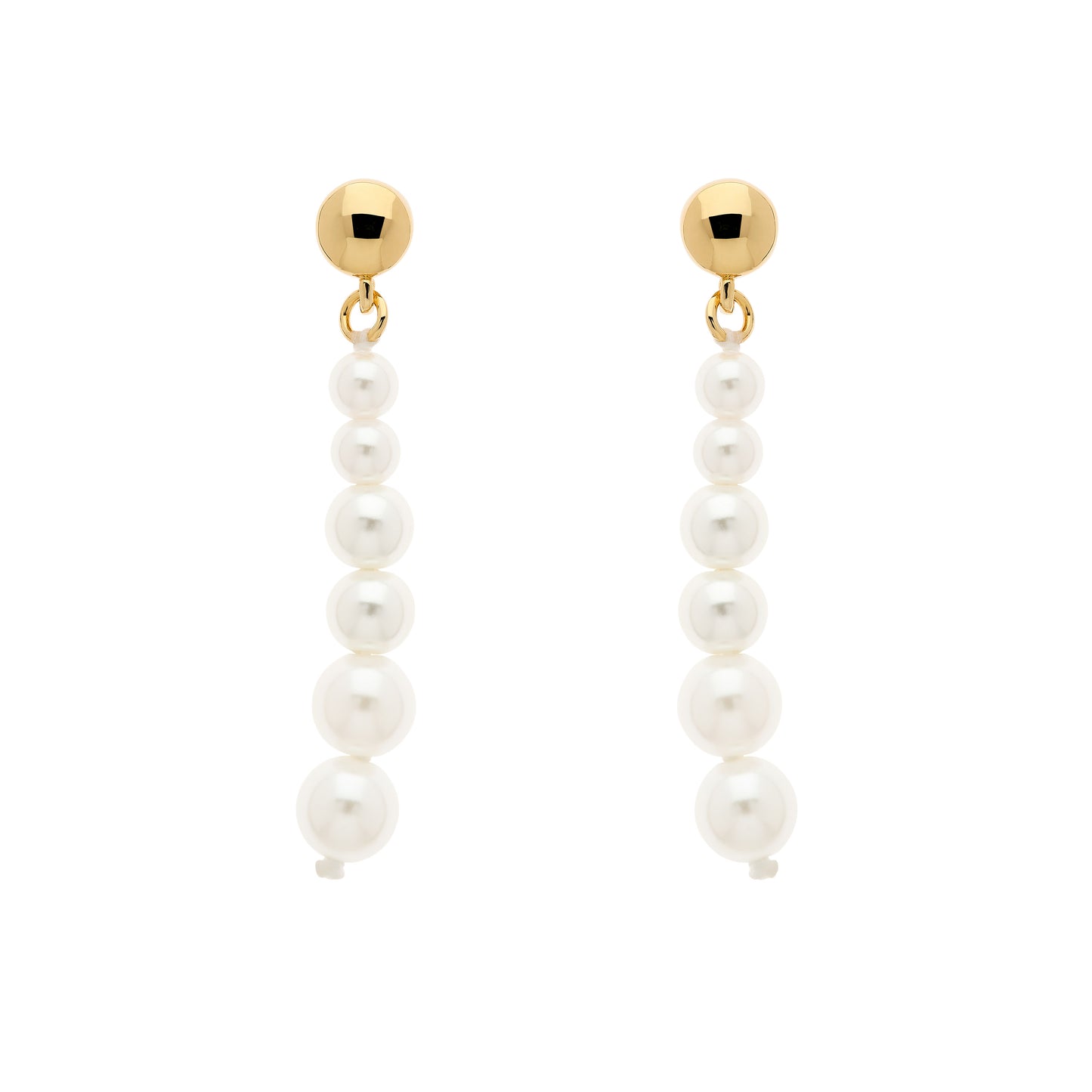 Graduated Pearl & Gold Earrings