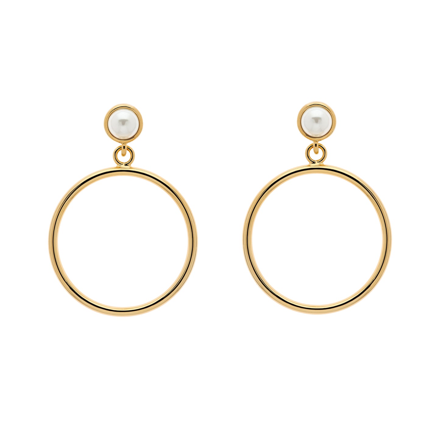 Gold Hoop & Pearl Hoop Earrings